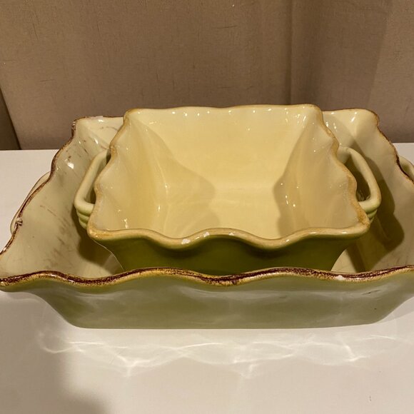 Sur La Table Green & Cream Bakeware Set – Italy, Rectangular & Square, Minor Chi - Picture 12 of 13